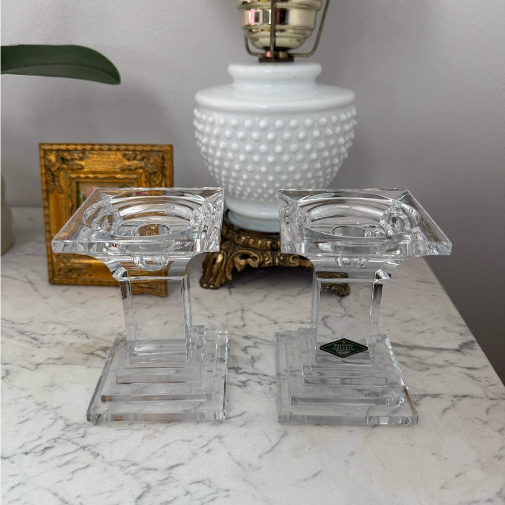 Shannon Lead Crystal Candle Holders